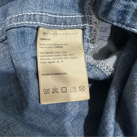 Scotch & Soda AMS BLAUW Sawtooth Snap Button Denim Shirt Small Blue Western READ - Picture 9 of 14